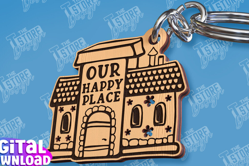 Σετ των 2 Intra απο ξύλο plywood  Χρώμα wenge 3mm-4mm πάχος - Μπρελόκ πρώτου σπιτιού | Δώρο για τακτοποίηση σπιτιού Δίασταση 4x4 cm INTRAFABR-28451336