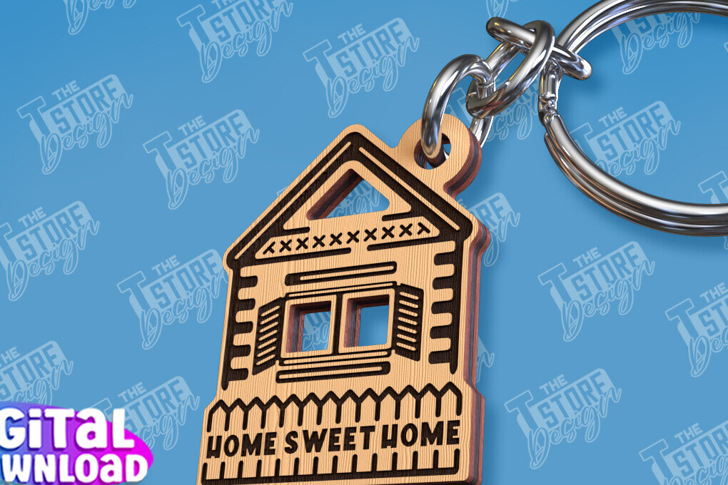 Σετ των 2 Intra απο ξύλο plywood  Χρώμα wenge 3mm-4mm πάχος - Μπρελόκ πρώτου σπιτιού | Δώρο για τακτοποίηση σπιτιού Δίασταση 4x4 cm INTRAFABR-117732476