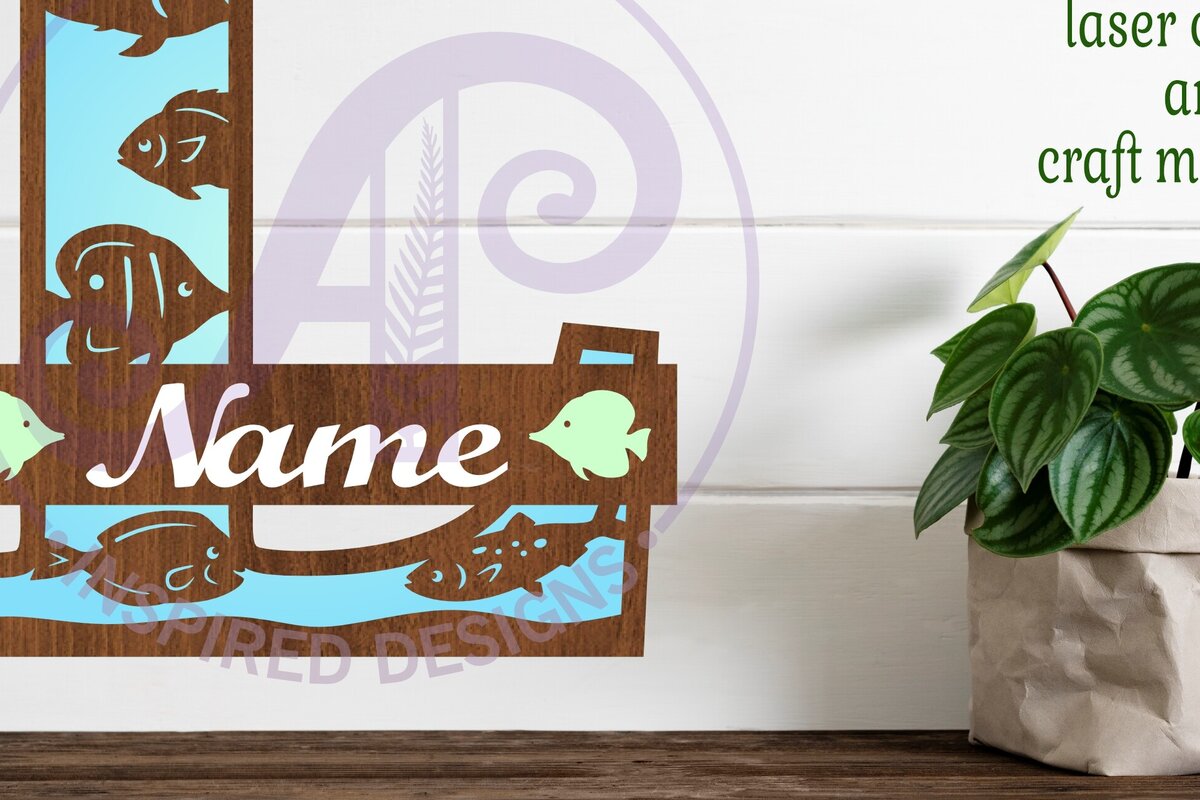 Intra απο ξύλο plywood  Χρώμα wenge 3mm-4mm πάχος - Μονόγραμμα Fish Capital Letter L Δίασταση 30x20 cm INTRAFABR-41586622