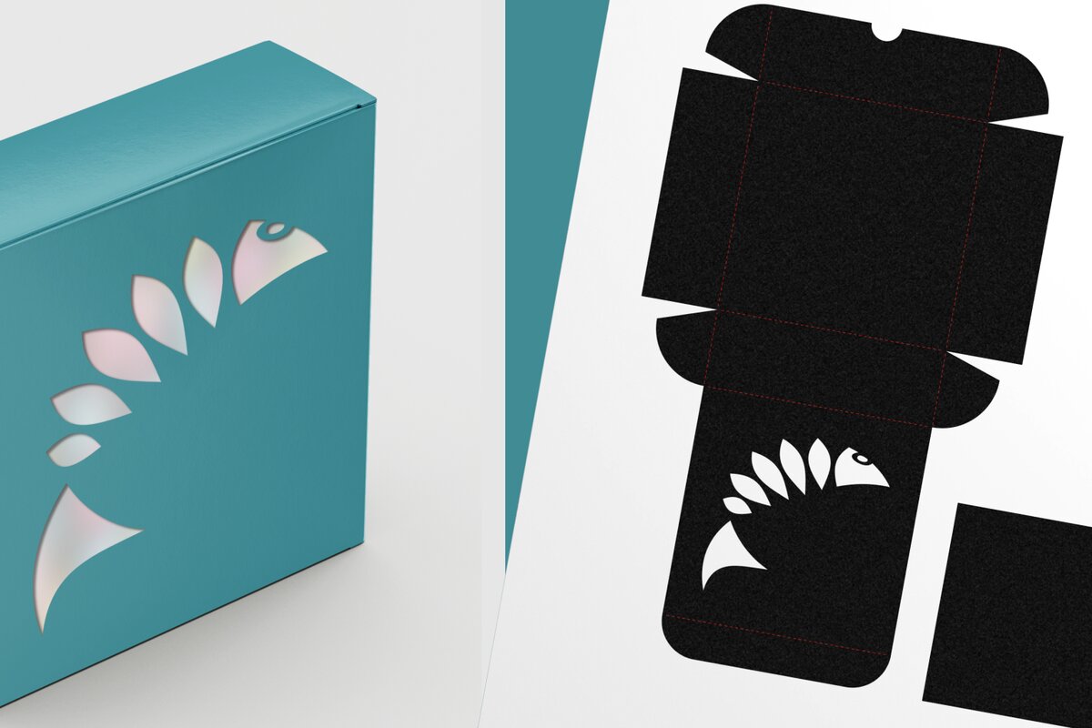 Σετ των 2 Intra απο ξύλο plywood  Χρώμα wenge 3mm-4mm πάχος - Πρότυπο λεπτού τετράγωνου κιβωτίου αποκοπής ψαριών 4 Δίασταση 6x6 cm INTRAFABR-83932639