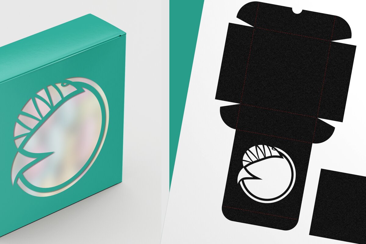 Σετ των 2 Intra απο ξύλο plywood  Χρώμα wenge 3mm-4mm πάχος - Λεπτό τετράγωνο κουτί δώρου Fish Round Cutout 2 Δίασταση 6x6 cm INTRAFABR-113585141