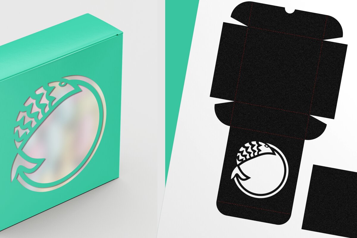 Σετ των 2 Intra απο ξύλο plywood  Χρώμα wenge 3mm-4mm πάχος - Λεπτό τετράγωνο κουτί δώρου Fish Round Cutout 3 Δίασταση 6x6 cm INTRAFABR-96008291