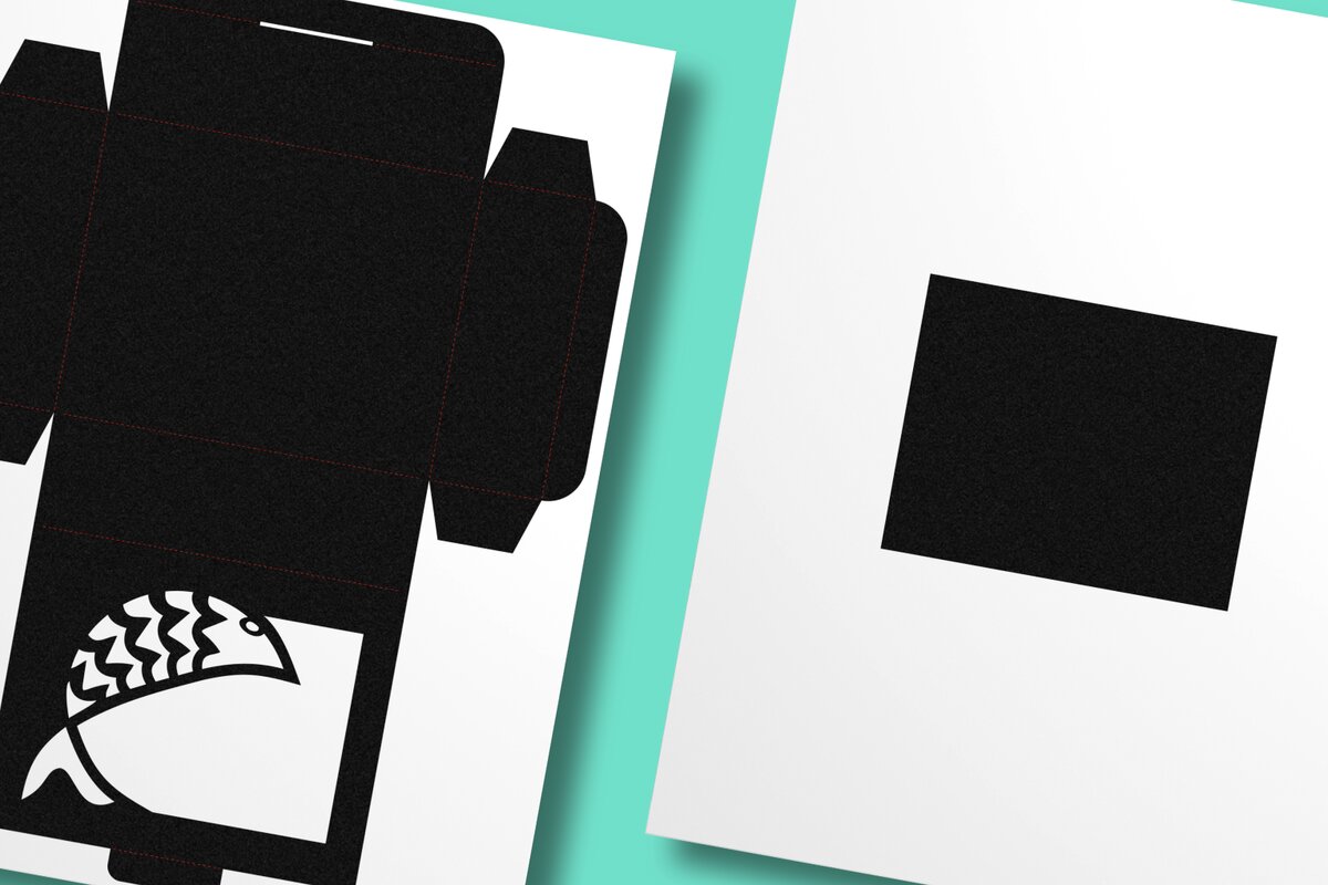 Σετ των 2 Intra απο ξύλο plywood  Χρώμα wenge 3mm-4mm πάχος - Ορθογώνιο κουτί μπομπονιέρας Fish Wide Cutout 3 Δίασταση 10x8 cm INTRAFABR-33766707