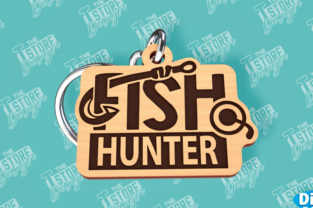 Σετ των 2 Intra απο ξύλο plywood  Χρώμα wenge 3mm-4mm πάχος - Μπρελόκ ψαρέματος | Fisherman Design |CNC Δίασταση 4x4 cm INTRAFABR-59254429