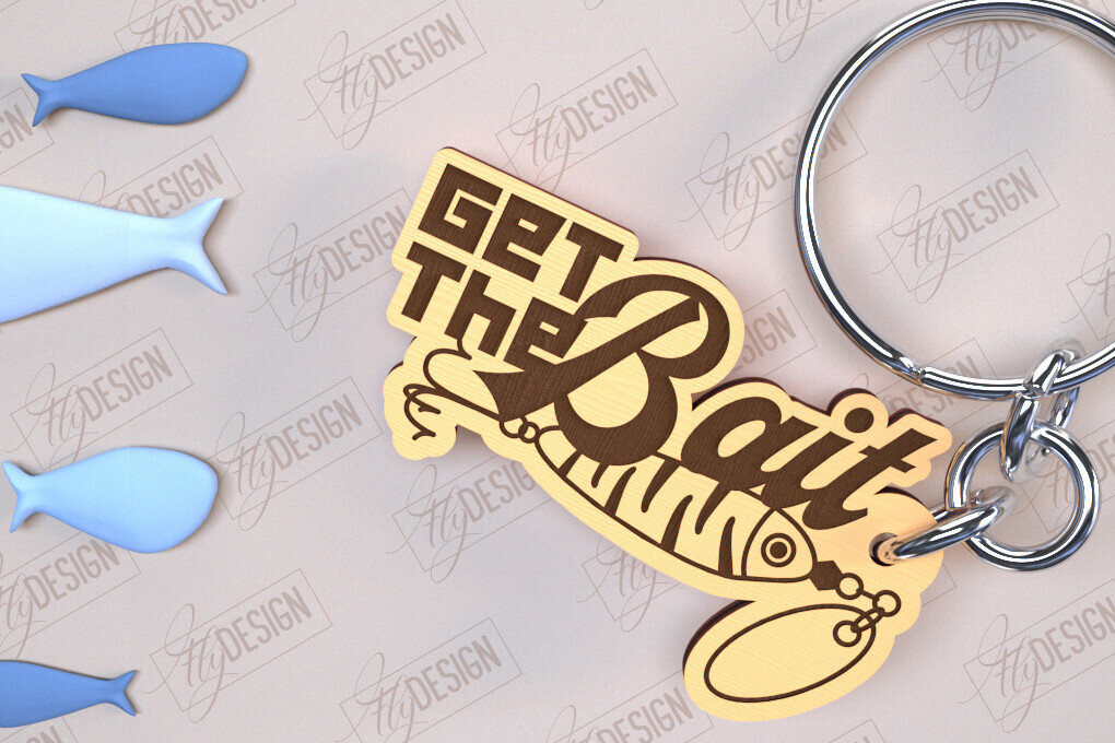 Σετ των 2 Intra απο ξύλο plywood  Χρώμα wenge 3mm-4mm πάχος - Μπρελόκ ψαρέματος | Δώρο Ψαράς | CNC Δίασταση 4x4 cm INTRAFABR-95575337