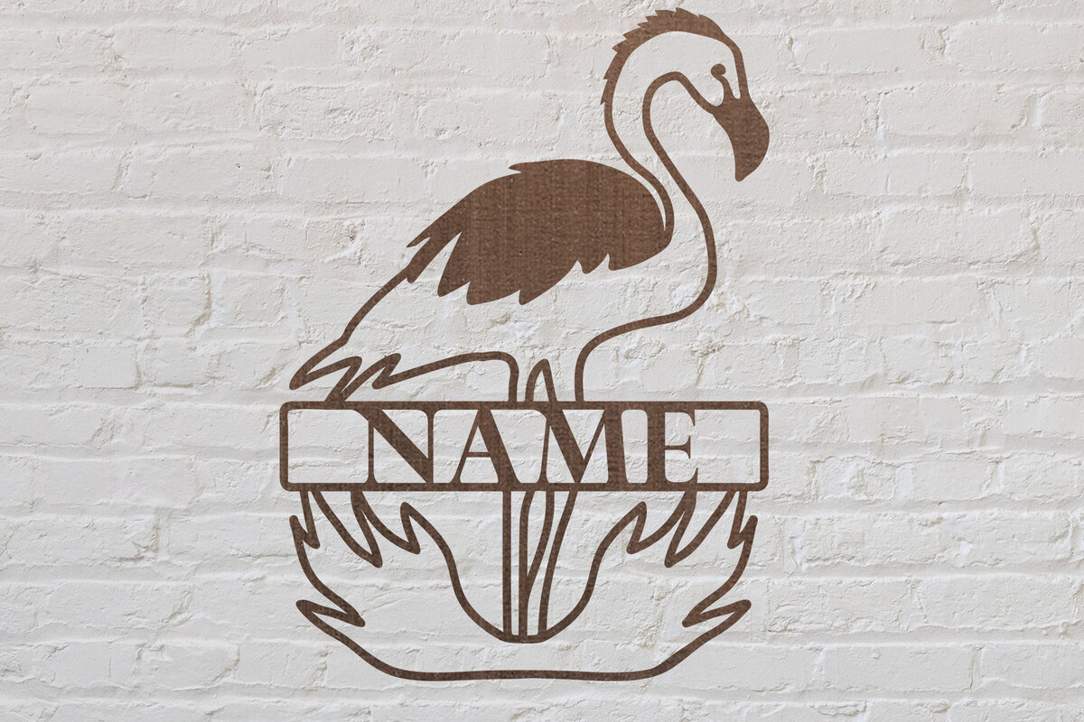 Σετ των 2 Intra απο ξύλο plywood  Χρώμα wenge 3mm-4mm πάχος - Πινακίδα ονόματος Flamingo Δίασταση 20x20 cm INTRAFABR-110024003