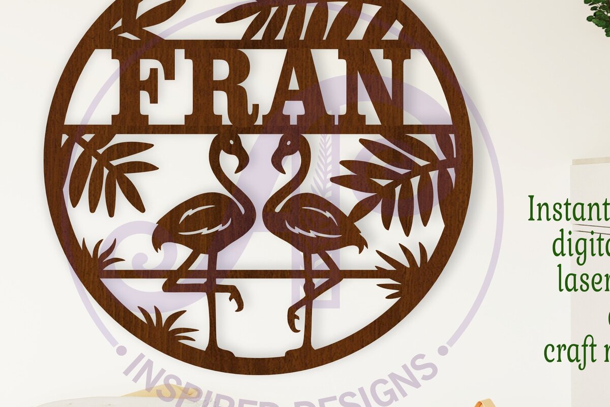 Intra απο ξύλο plywood  Χρώμα wenge 3mm-4mm πάχος - Πινακίδα ονόματος Flamingo Δίασταση 30x20 cm INTRAFABR-68365776