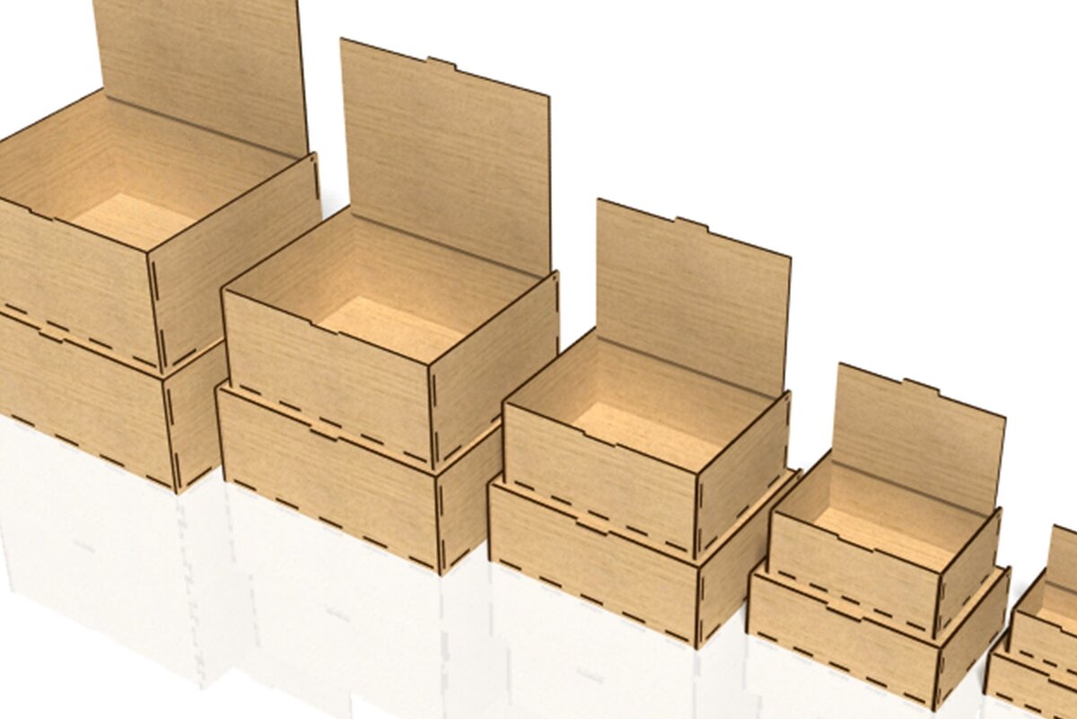 Σετ των 2 Intra απο ξύλο plywood  Χρώμα wenge 3mm-4mm πάχος - Αναποδογυρισμένο κουτί, Δίασταση 20x20 cm INTRAFABR-113608873