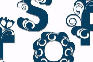 Intra απο ξύλο plywood  Χρώμα wenge 3mm-4mm πάχος - Floral Alphabet Δίασταση 30x20 cm INTRAFABR-119257641