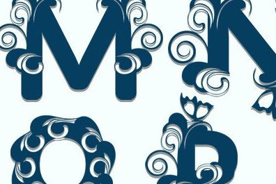 Intra απο ξύλο plywood  Χρώμα wenge 3mm-4mm πάχος - Floral Alphabet Δίασταση 30x20 cm INTRAFABR-105557610