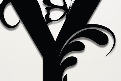 Intra απο ξύλο plywood  Χρώμα wenge 3mm-4mm πάχος - Floral Alphabet , Y Letter Δίασταση 30x20 cm INTRAFABR-116865194