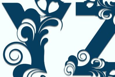 Intra απο ξύλο plywood  Χρώμα wenge 3mm-4mm πάχος - Floral Alphabet Y Z γράμμα Δίασταση 30x20 cm INTRAFABR-115927238