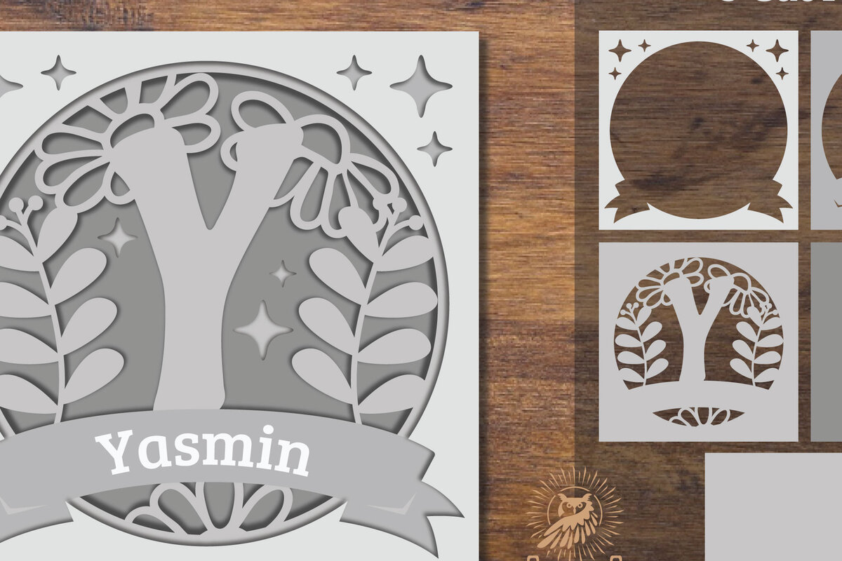 Intra απο ξύλο plywood  Χρώμα wenge 3mm-4mm πάχος - Floral Alphabet Shadow Box - Γράμμα Y Δίασταση 25x25 cm INTRAFABR-88207438