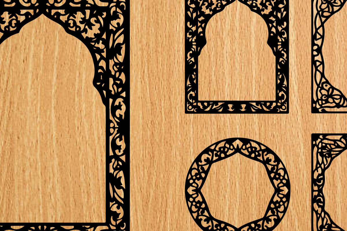 Σετ των 2 Intra απο ξύλο plywood  Χρώμα wenge 3mm-4mm πάχος - λέιζερ σελιδοδεικτών Floral Δίασταση 4x4 cm INTRAFABR-122878124