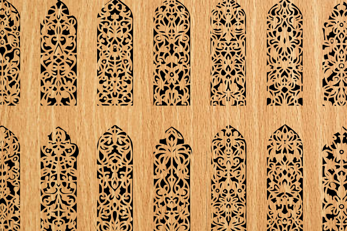 Σετ των 2 Intra απο ξύλο plywood  Χρώμα wenge 3mm-4mm πάχος - λέιζερ σελιδοδεικτών Floral Δίασταση 4x4 cm INTRAFABR-123036620