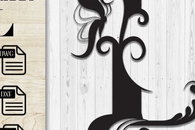 Intra απο ξύλο plywood  Χρώμα wenge 3mm-4mm πάχος - Floral Butterfly Alphabet L Δίασταση 30x20 cm INTRAFABR-122611767