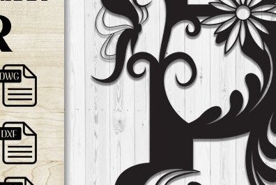 Intra απο ξύλο plywood  Χρώμα wenge 3mm-4mm πάχος - Floral Butterfly Alphabet R Δίασταση 30x20 cm INTRAFABR-116667680