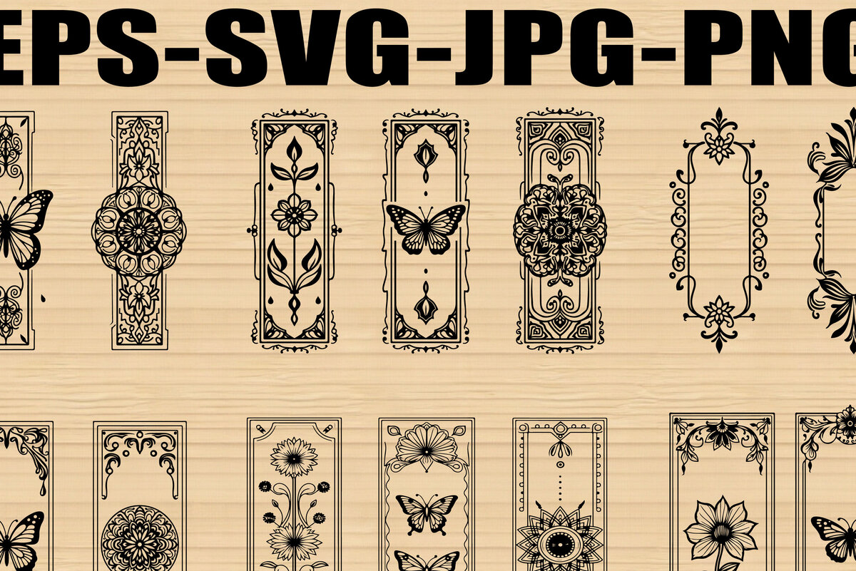 Σετ των 2 Intra απο ξύλο plywood  Χρώμα wenge 3mm-4mm πάχος - Floral Butterfly Laser σελιδοδείκτη Σετ Δίασταση 4x4 cm INTRAFABR-68368152