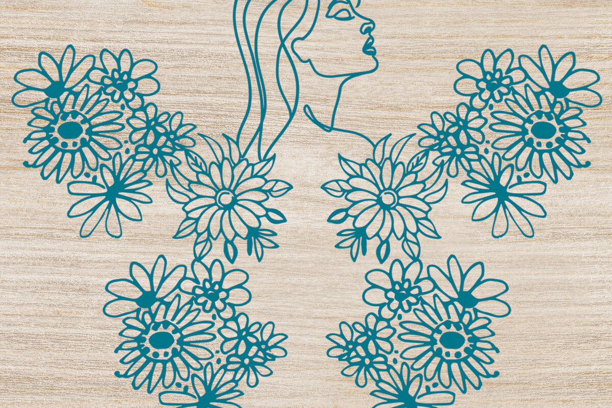 Σετ των 2 Intra απο ξύλο plywood  Χρώμα wenge 3mm-4mm πάχος - Floral Butterfly Paper Cut Design 9 Δίασταση 20x20 cm INTRAFABR-122680300