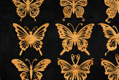 Intra απο ξύλο plywood  Χρώμα wenge 3mm-4mm πάχος - Floral Butterfly Πακέτο Δίασταση 30x30 cm INTRAFABR-114811861