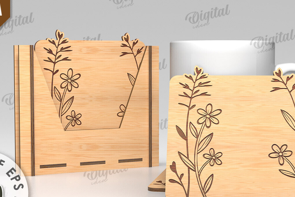 Intra απο ξύλο plywood  Χρώμα wenge 3mm-4mm πάχος - Σουβέρ λουλουδιών με κουτί αποθήκευσης Δίασταση 30x20 cm INTRAFABR-97000627