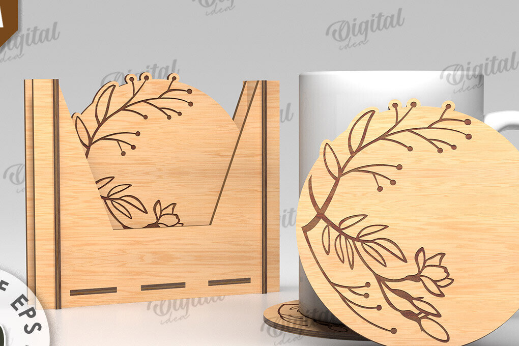 Intra απο ξύλο plywood  Χρώμα wenge 3mm-4mm πάχος - Σουβέρ λουλουδιών με κουτί αποθήκευσης Δίασταση 30x20 cm INTRAFABR-53994644