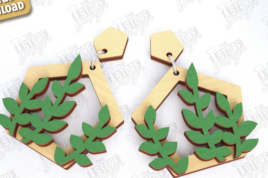 Σετ των 3 Intra απο ξύλο plywood  Χρώμα wenge 3mm-4mm πάχος - Σκουλαρίκια με λουλούδια | Αξεσουάρ Δίασταση 3x3 cm INTRAFABR-32878393