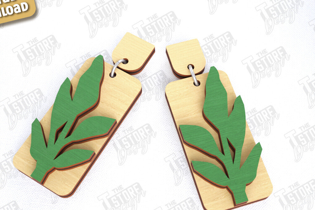 Σετ των 3 Intra απο ξύλο plywood  Χρώμα wenge 3mm-4mm πάχος - Σκουλαρίκια με λουλούδια | Αξεσουάρ Δίασταση 3x3 cm INTRAFABR-120036018