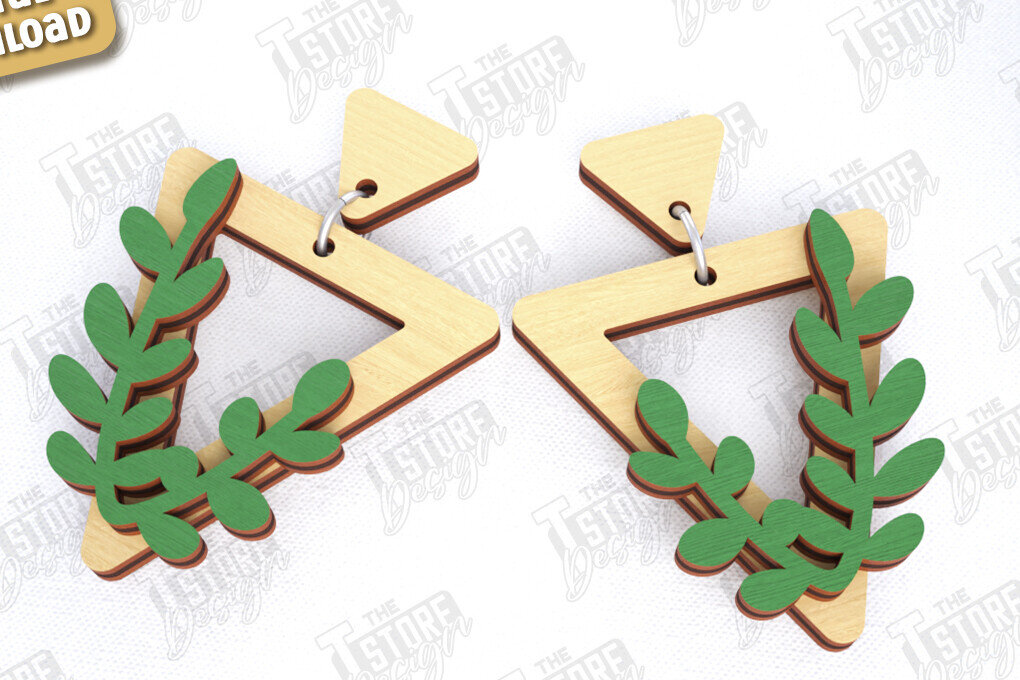 Σετ των 3 Intra απο ξύλο plywood  Χρώμα wenge 3mm-4mm πάχος - Σκουλαρίκια με λουλούδια | Αξεσουάρ Δίασταση 3x3 cm INTRAFABR-119261167