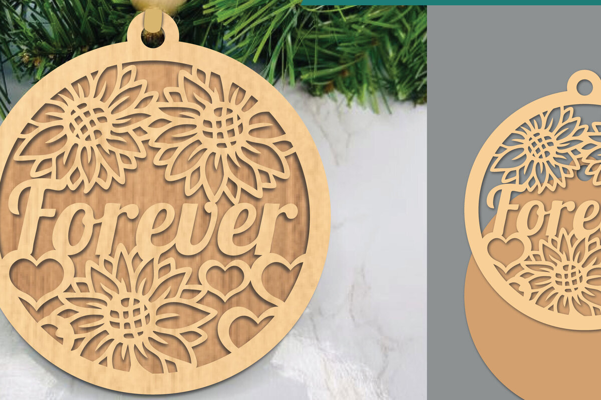 Σετ των 2 Intra απο ξύλο plywood  Χρώμα wenge 3mm-4mm πάχος - Floral Forever Στολίδι Δίασταση 6x6 cm INTRAFABR-102210286