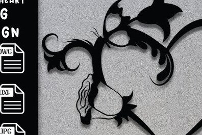 Σετ των 2 Intra απο ξύλο plywood  Χρώμα wenge 3mm-4mm πάχος - Floral Heart Butterfly Δίασταση 20x20 cm INTRAFABR-119881391