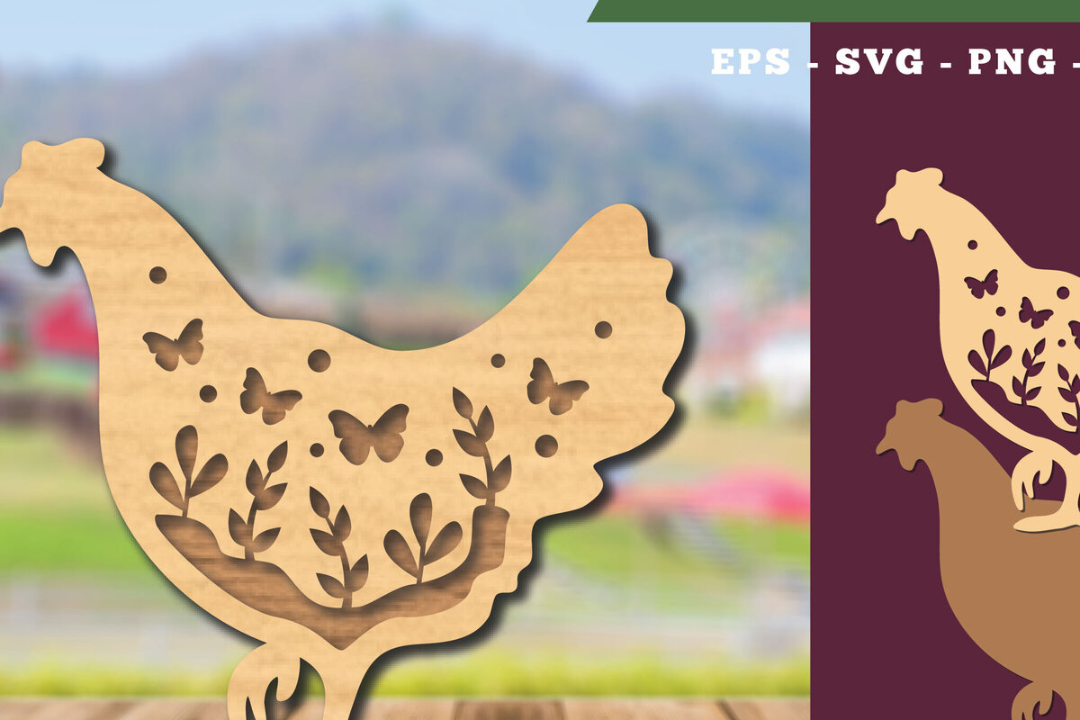 Σετ των 2 Intra απο ξύλο plywood  Χρώμα wenge 3mm-4mm πάχος - Floral Hen Διακόσμηση Δίασταση 20x20 cm INTRAFABR-81419889