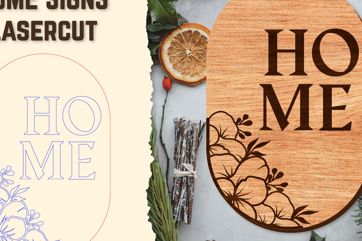 Σετ των 2 Intra απο ξύλο plywood  Χρώμα wenge 3mm-4mm πάχος - Floral ξύλινες πινακίδες κοπής με λέιζερ Δίασταση 20x20 cm INTRAFABR-36119489