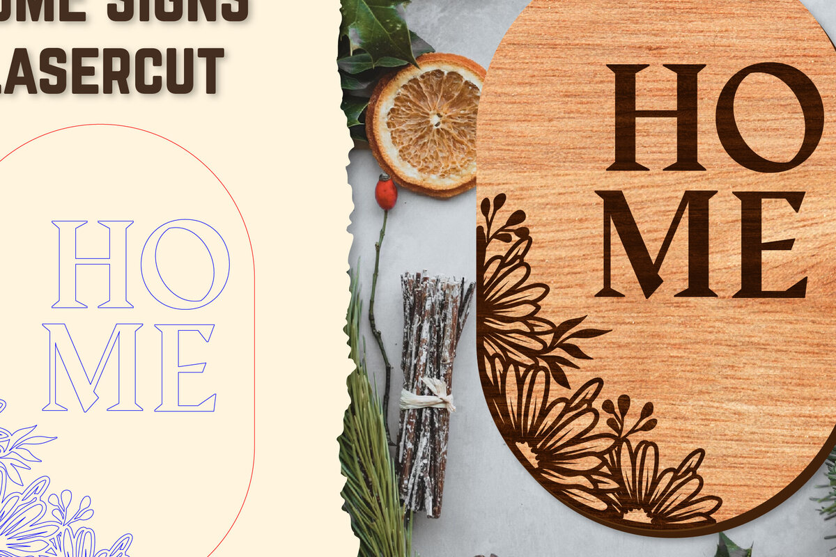 Σετ των 2 Intra απο ξύλο plywood  Χρώμα wenge 3mm-4mm πάχος - Floral ξύλινες πινακίδες κοπής με λέιζερ Δίασταση 20x20 cm INTRAFABR-99139271