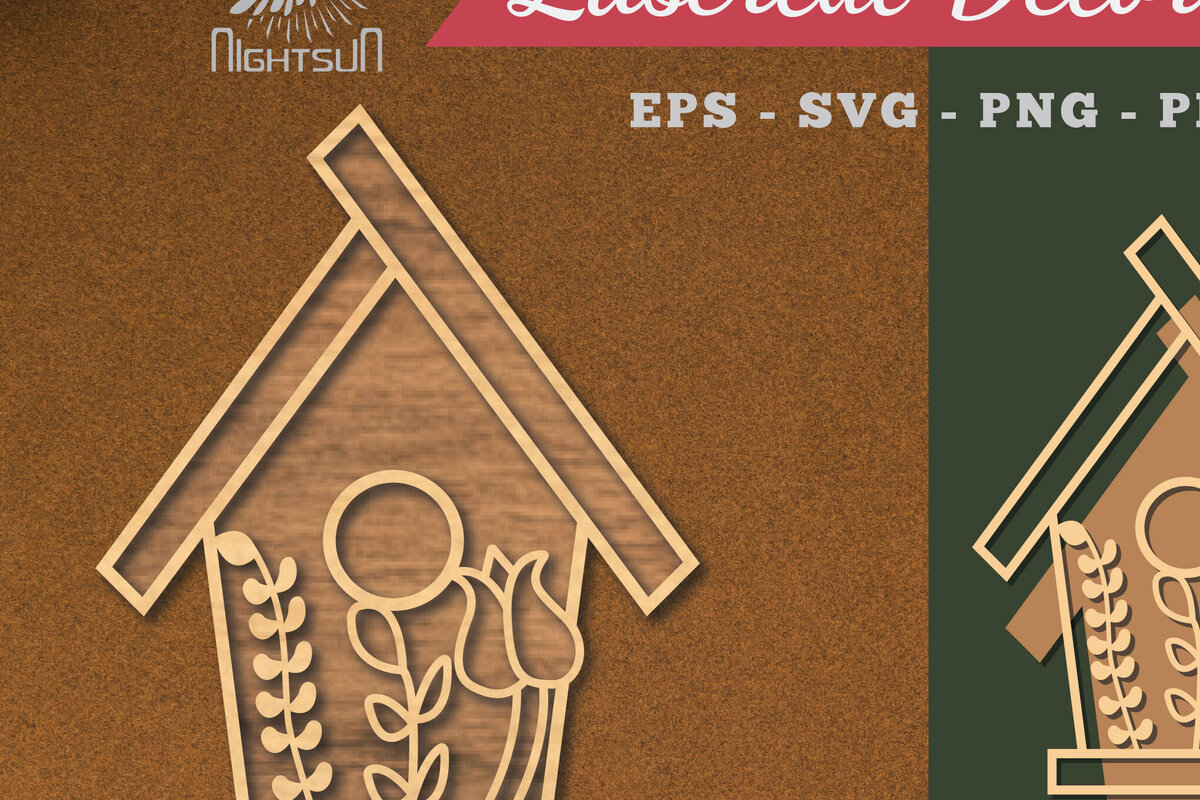 Σετ των 2 Intra απο ξύλο plywood  Χρώμα wenge 3mm-4mm πάχος - Διακόσμηση λουλουδιών σπιτιών με λέιζερ 2 Δίασταση 20x20 cm INTRAFABR-107975403