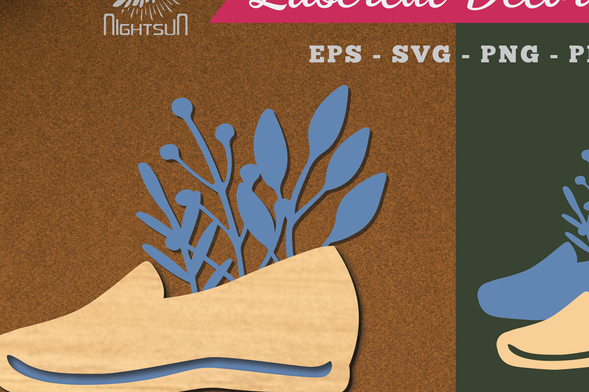 Σετ των 2 Intra απο ξύλο plywood  Χρώμα wenge 3mm-4mm πάχος - Floral σε Παπούτσια Διακόσμηση με Δίασταση 20x20 cm INTRAFABR-84449579