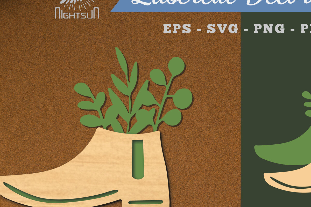 Σετ των 2 Intra απο ξύλο plywood  Χρώμα wenge 3mm-4mm πάχος - Floral σε Παπούτσια Διακόσμηση με Δίασταση 20x20 cm INTRAFABR-84542743