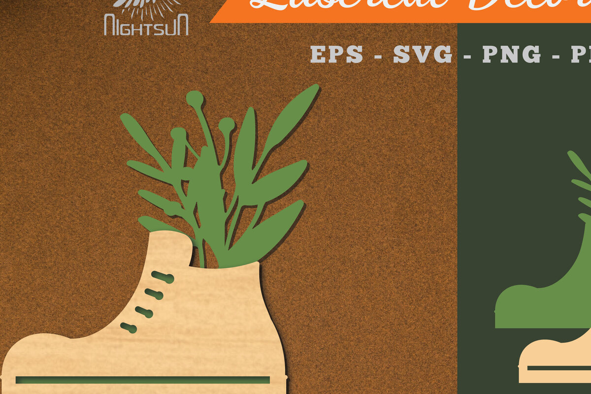 Σετ των 2 Intra απο ξύλο plywood  Χρώμα wenge 3mm-4mm πάχος - Floral σε Παπούτσια Διακόσμηση με Δίασταση 20x20 cm INTRAFABR-108922566