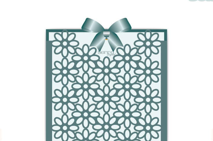 Σετ των 2 Intra απο ξύλο plywood  Χρώμα wenge 3mm-4mm πάχος - Floral προσκλητήριο Δίασταση 10x15 cm INTRAFABR-77209018