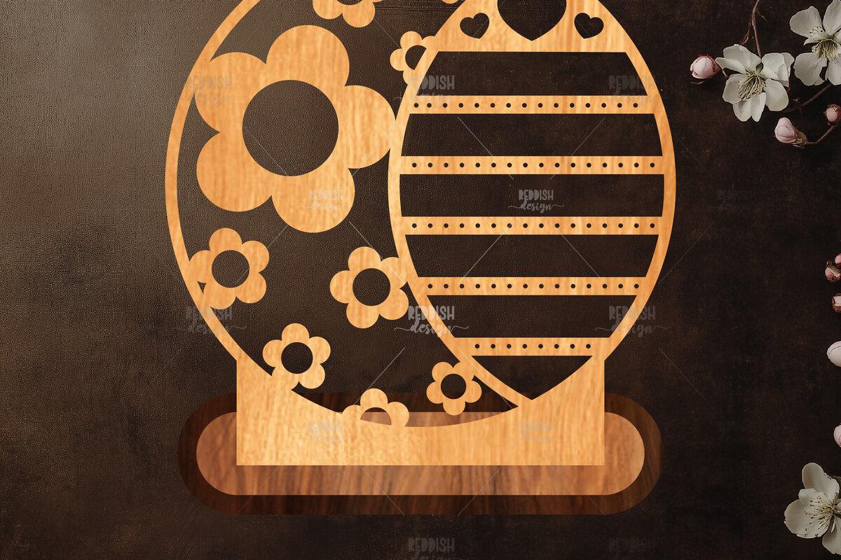 Σετ των 2 Intra απο ξύλο plywood  Χρώμα wenge 3mm-4mm πάχος - Στήριγμα κοσμημάτων Floral Δίασταση 20x20 cm INTRAFABR-73702418