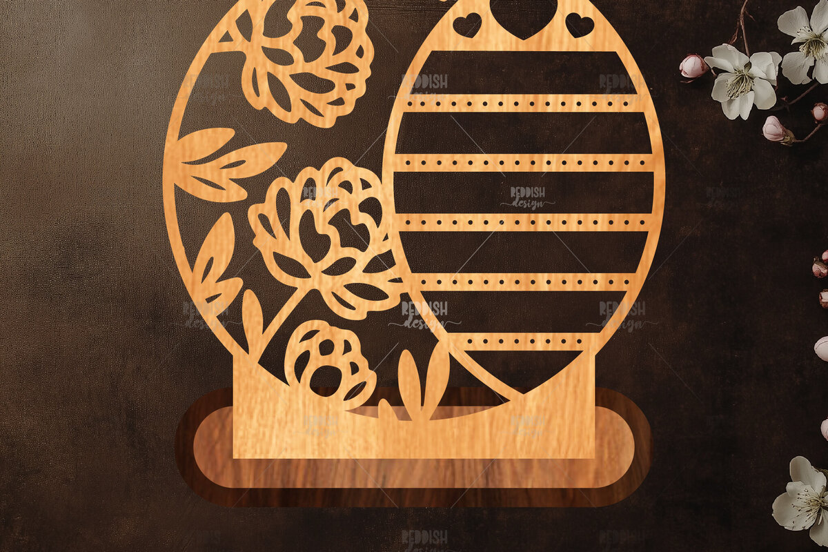 Σετ των 2 Intra απο ξύλο plywood  Χρώμα wenge 3mm-4mm πάχος - Στήριγμα κοσμημάτων Floral Δίασταση 20x20 cm INTRAFABR-87758953