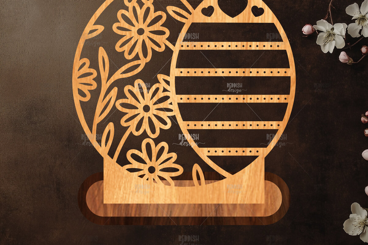 Σετ των 2 Intra απο ξύλο plywood  Χρώμα wenge 3mm-4mm πάχος - Στήριγμα κοσμημάτων Floral Δίασταση 20x20 cm INTRAFABR-83499684