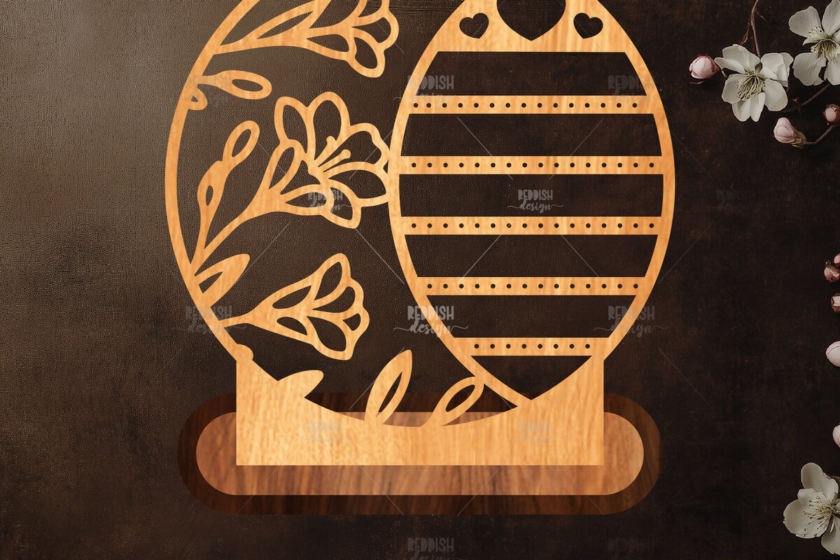 Σετ των 2 Intra απο ξύλο plywood  Χρώμα wenge 3mm-4mm πάχος - Στήριγμα κοσμημάτων Floral Δίασταση 20x20 cm INTRAFABR-118045515