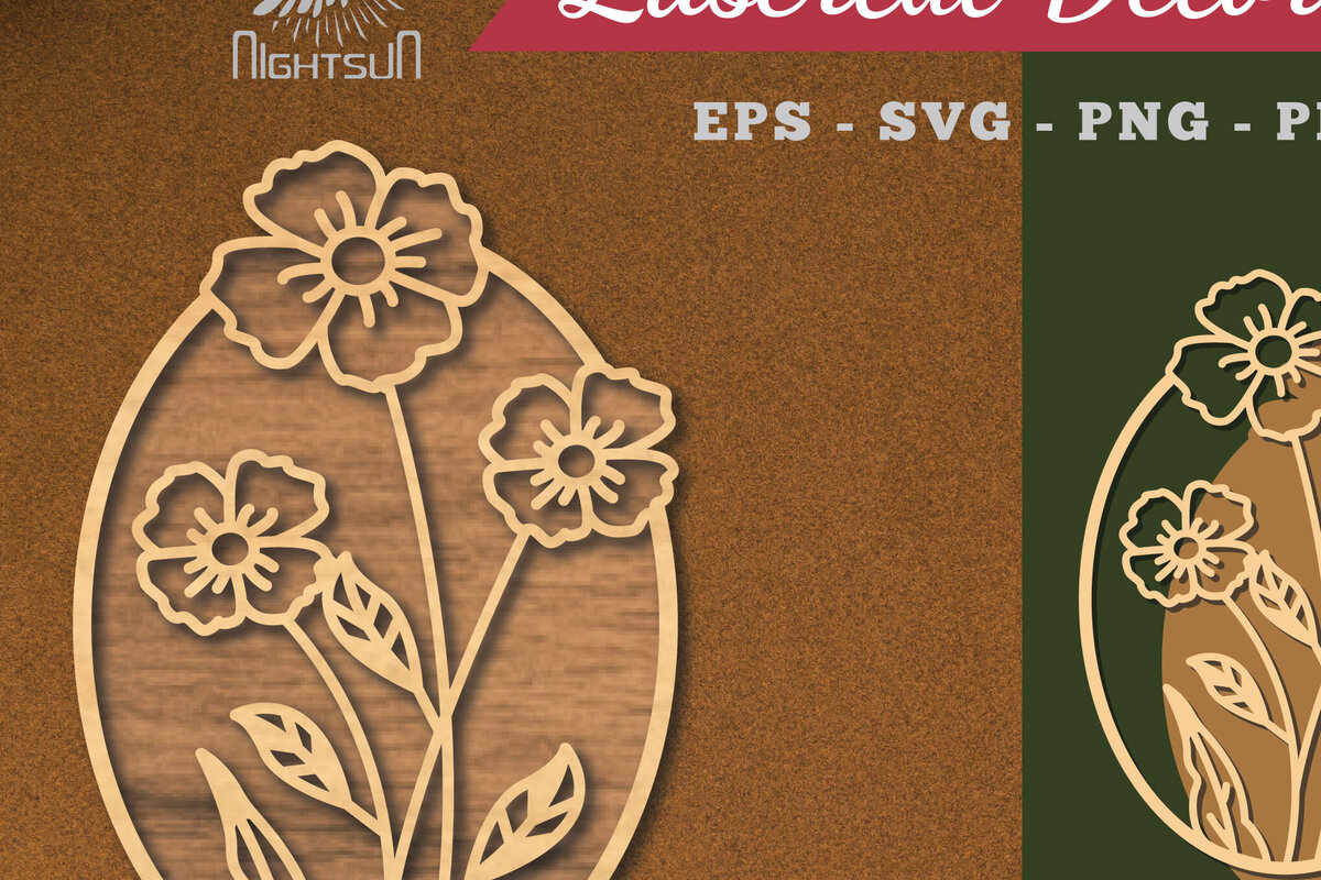 Σετ των 2 Intra απο ξύλο plywood  Χρώμα wenge 3mm-4mm πάχος - Floral Διακόσμηση σπιτιού με 6 Δίασταση 20x20 cm INTRAFABR-56157630