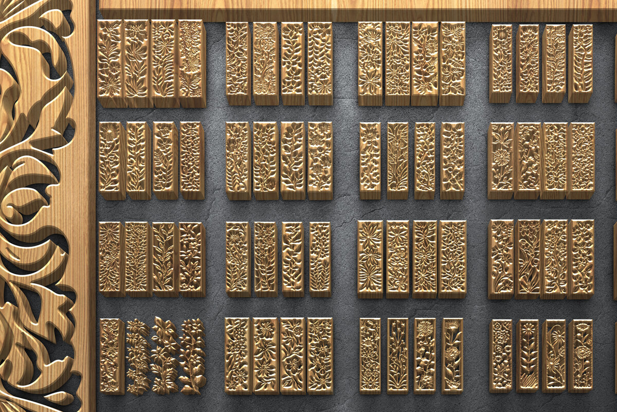 Intra απο ξύλο plywood  Χρώμα wenge 3mm-4mm πάχος - Πακέτο πάνελ κοπής με φλοράλ λέιζερ Δίασταση 3200x7200 cm INTRAFABR-111758095