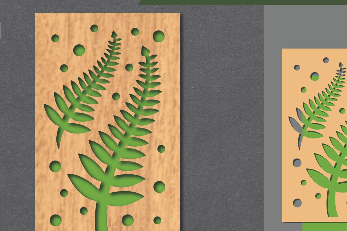 Σετ των 2 Intra απο ξύλο plywood  Χρώμα wenge 3mm-4mm πάχος - Floral Διακόσμηση τοίχου με 2 Δίασταση 20x20 cm INTRAFABR-125402825