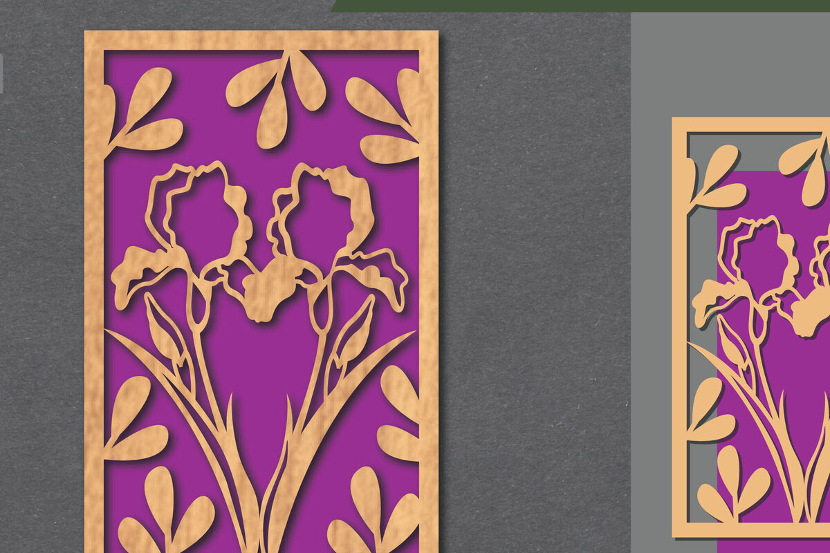 Σετ των 2 Intra απο ξύλο plywood  Χρώμα wenge 3mm-4mm πάχος - Floral Διακόσμηση τοίχου με 4 Δίασταση 20x20 cm INTRAFABR-97569916