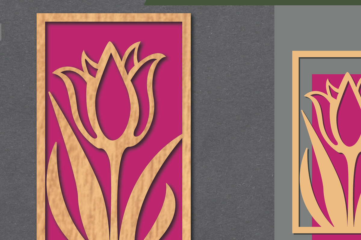 Σετ των 2 Intra απο ξύλο plywood  Χρώμα wenge 3mm-4mm πάχος - Floral Διακόσμηση τοίχου με 6 Δίασταση 20x20 cm INTRAFABR-97570083