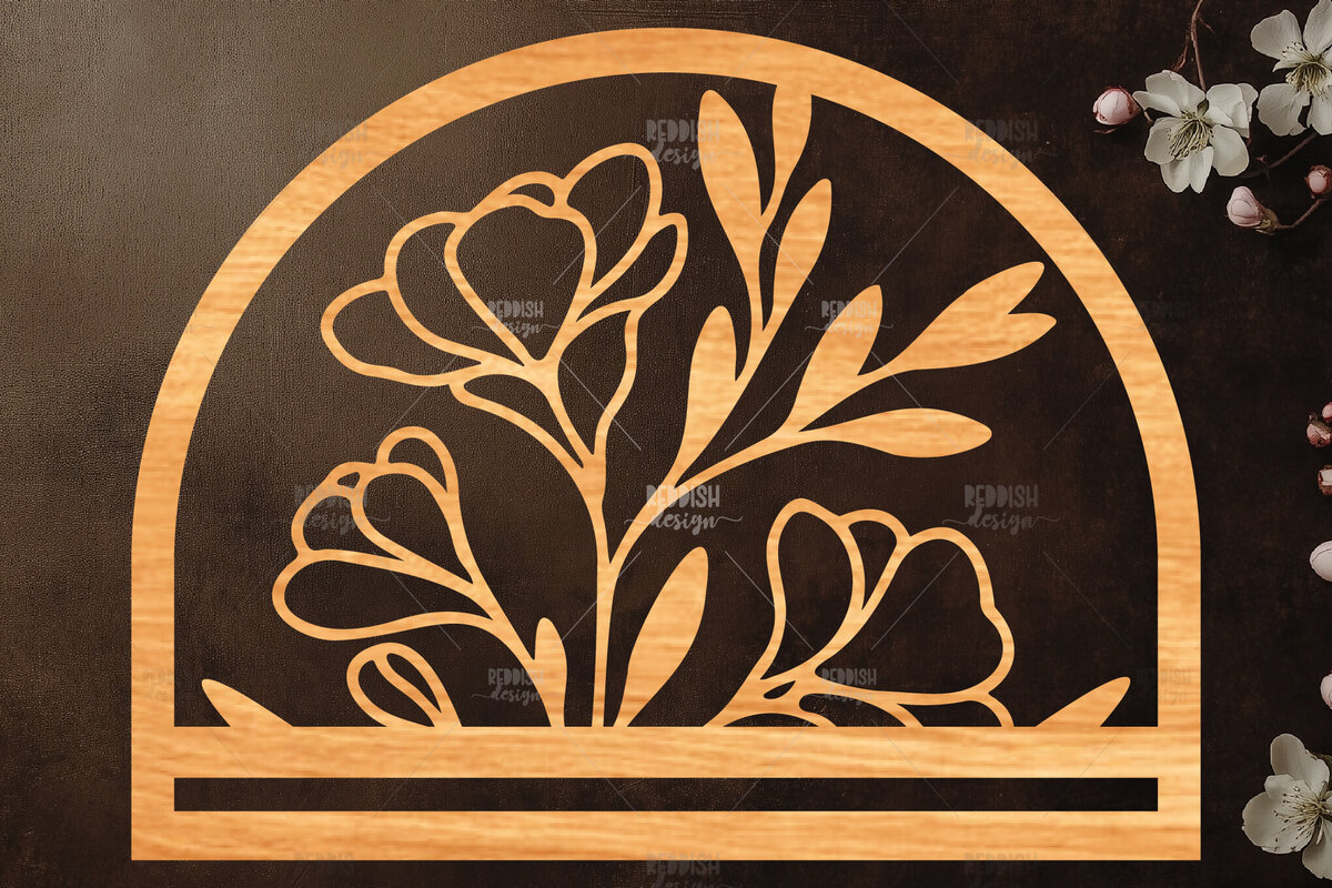 Σετ των 2 Intra απο ξύλο plywood  Χρώμα wenge 3mm-4mm πάχος - Φλοράλ Μακραμέ θήκη κοπής με λέιζερ Δίασταση 20x20 cm INTRAFABR-97569581