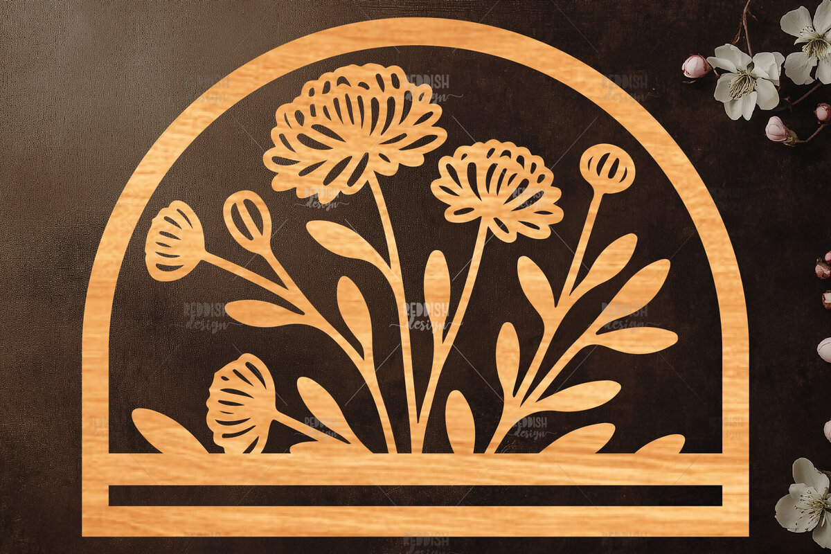 Σετ των 2 Intra απο ξύλο plywood  Χρώμα wenge 3mm-4mm πάχος - Φλοράλ Μακραμέ θήκη κοπής με λέιζερ Δίασταση 20x20 cm INTRAFABR-97569726